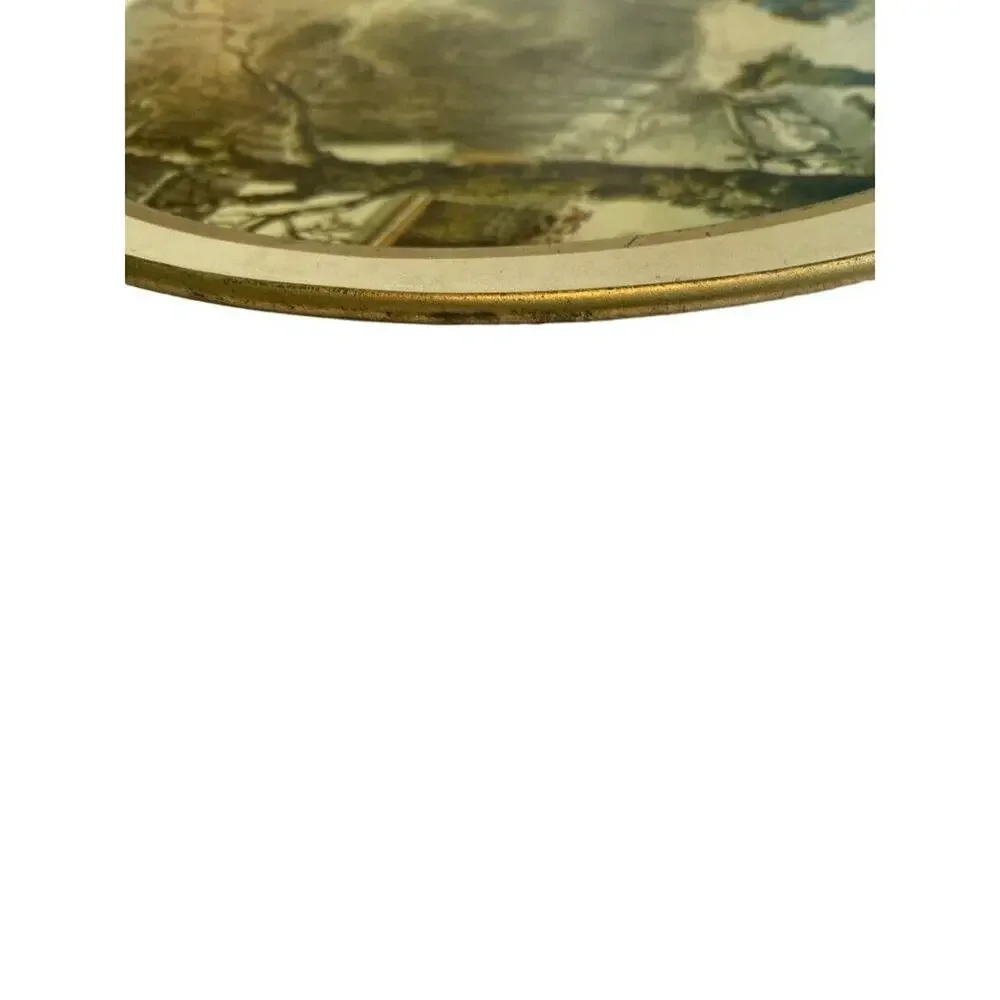 Currier and Ives The American Homestead Metal Tray Serving Vintage Winter